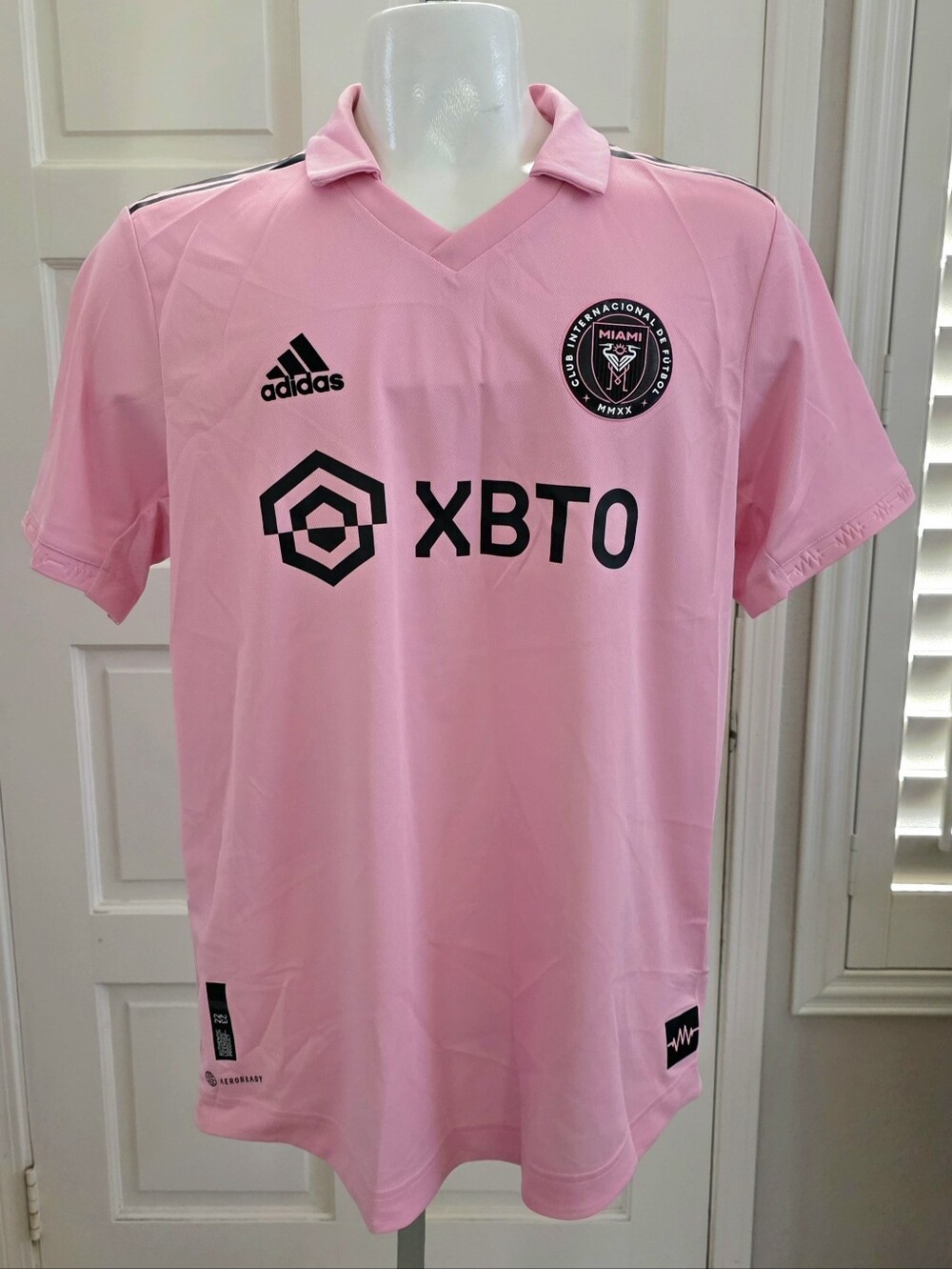 Adidas MESSI MLS Inter Miami CF Home Authentic Soccer Jersey Sz Large Heartbeat